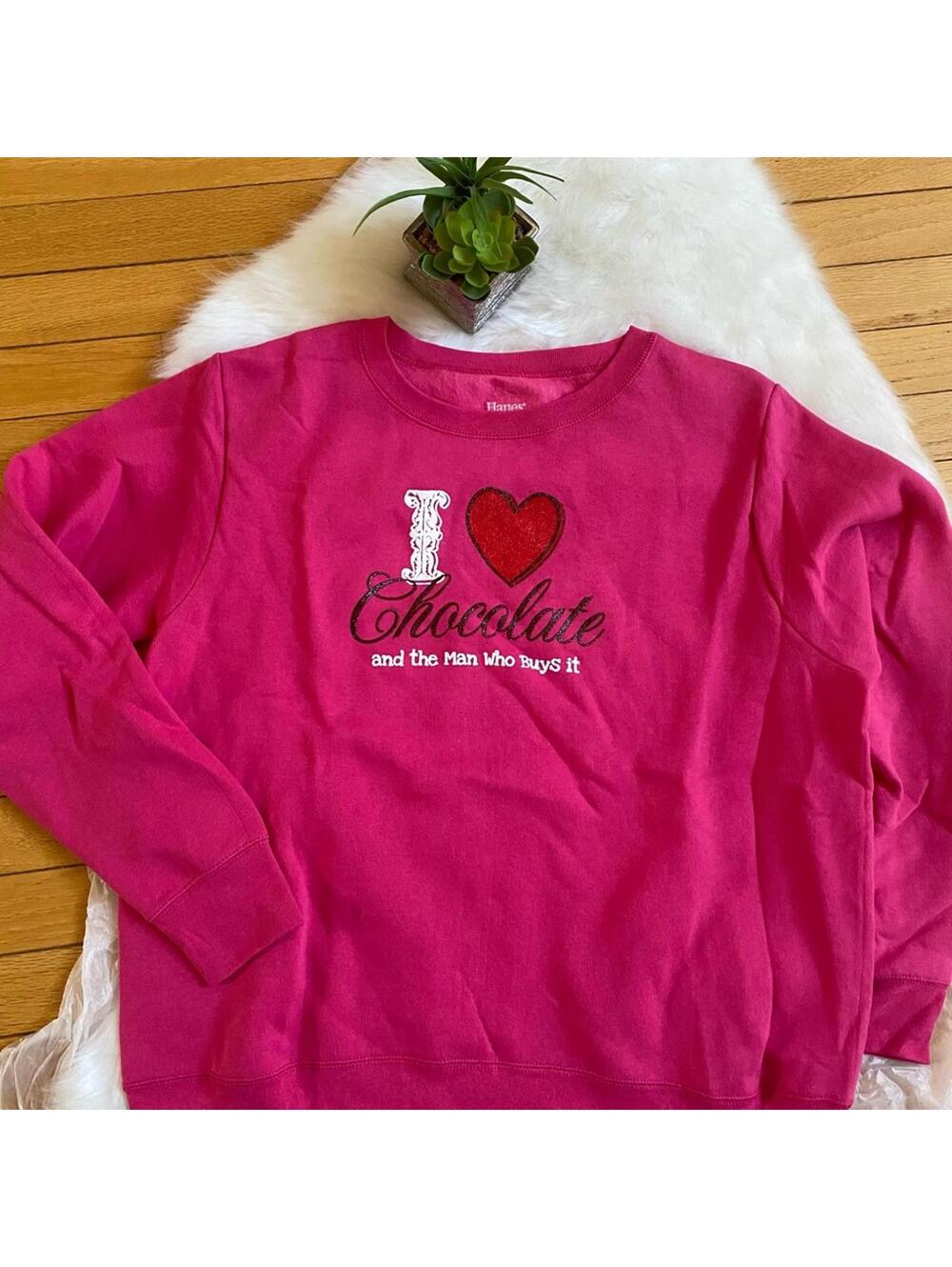 Hanes Soft Sweats Pink Sweatshirt Size Large